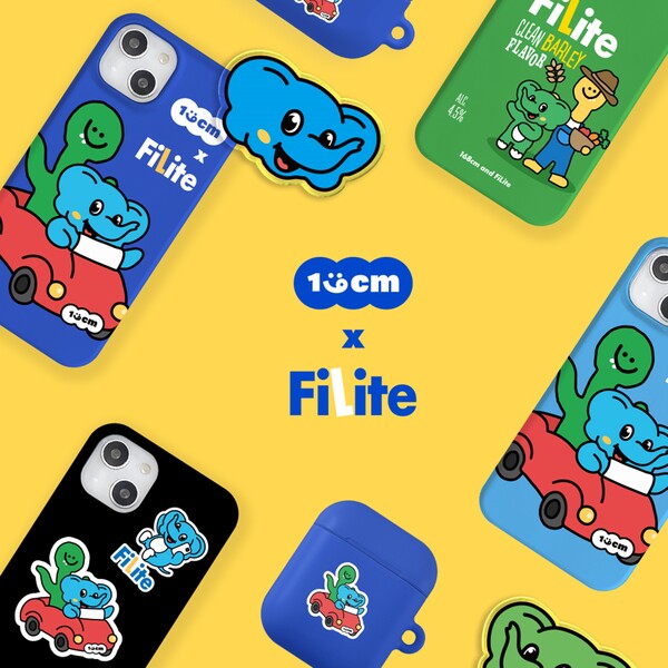 [▲하이트진로는 ‘168cm케이스’와의 콜라보레이션을 통해 필라이트의 코끼리 캐릭터 ‘필리’가 그려진 스마트폰 액세서리를 출시한다 = ©하이트진로]