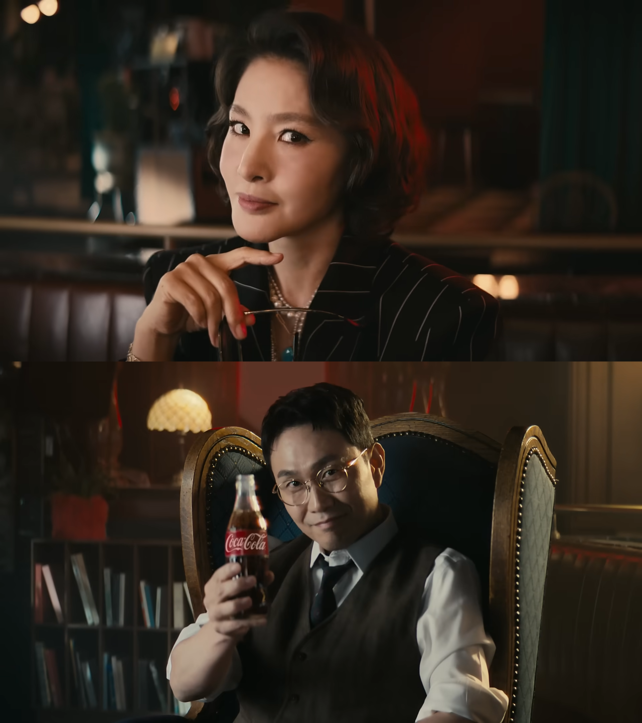 ​​​​​​​[AP신문 광고평론 No.1154]  (위)박지영, (아래)오정세 등 연기파 배우들이 등장한다. 사진 코카콜라코리아 유튜브 캡처ⓒAP신문(AP뉴스)