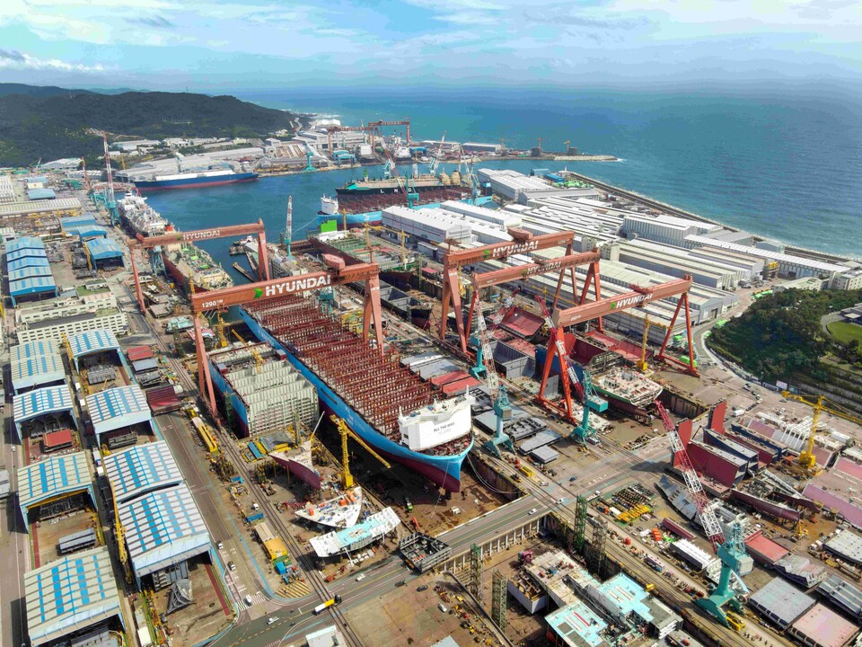 ©AP신문(AP뉴스)/이미지 제공 = HD현대 ▲HD현대중공업 야드 전경