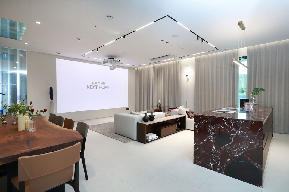 ©AP신문(AP뉴스)/이미지 제공 = 삼성물산 ▲‘넥스트 라멘’으로 확장한 통합형 거실 구조.