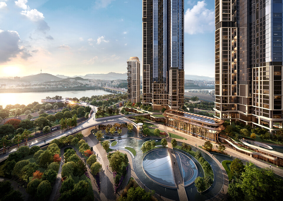 ©AP신문(AP뉴스)/이미지 제공 = 현대건설 ▲현대건설 압구정2구역 중앙광장