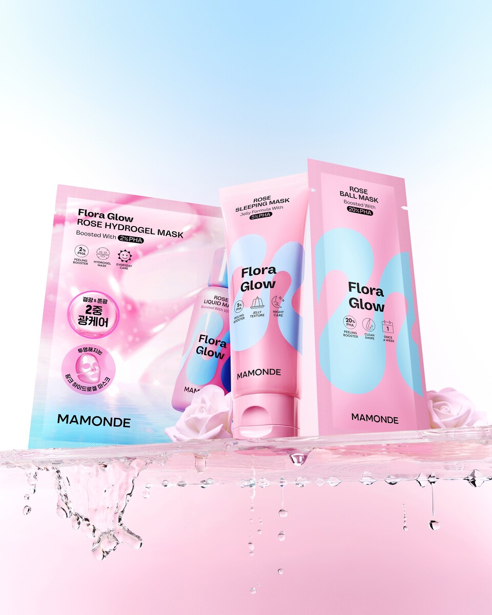 ©AP신문(AP뉴스)/ 이미지 제공 = 아모레퍼시픽 ▲ 마몽드 '플로라 글로우 로즈' 라인 신제품 3종
