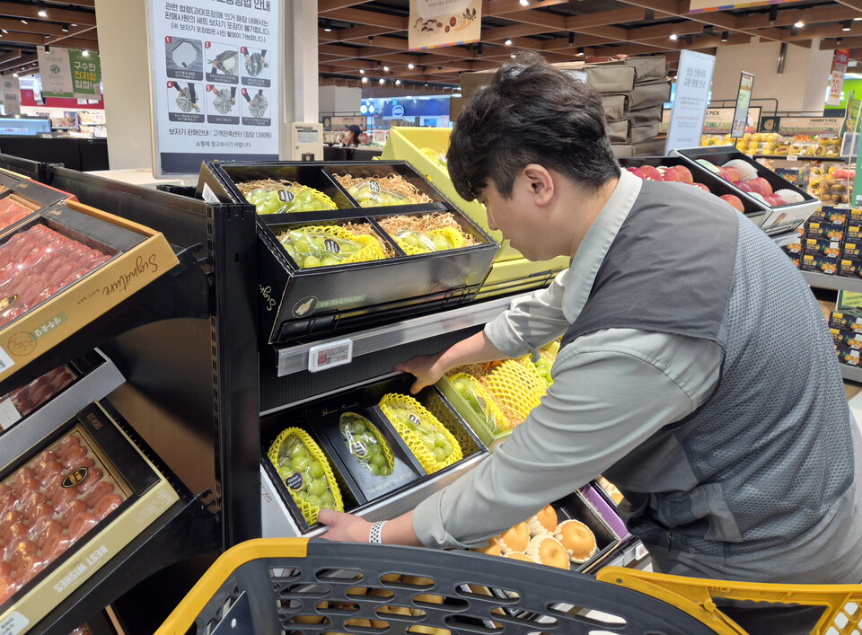 ©AP신문(AP뉴스)/이미지 제공 = 이마트 ▲핸드캐리형 샤인머스캣 선물세트