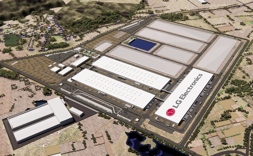 ©AP신문(AP뉴스)/이미지 제공 = LG전자 ▲LG전자 인도 스리시티 공장 조감도.