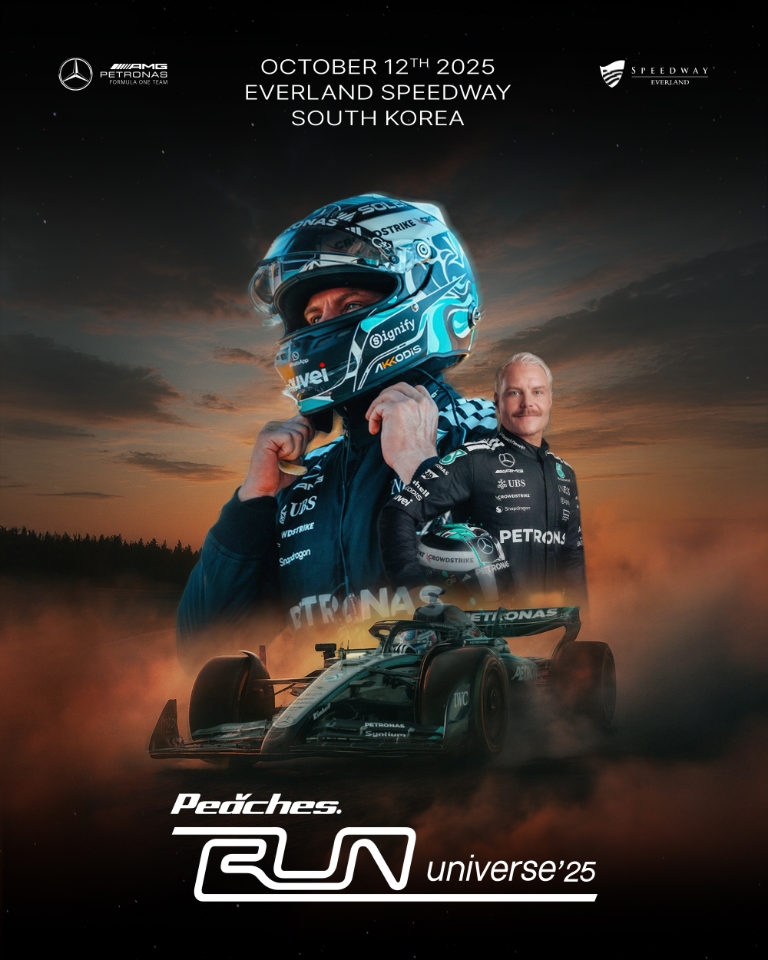 ©AP신문(AP뉴스)/이미지 제공 = 삼성물산 리조트부문 ▲메르세데스-AMG 페트로나스 F1팀 소속 발테리 보타스 선수가 등장하는 '피치스 런 유니버스 2025' 포스터