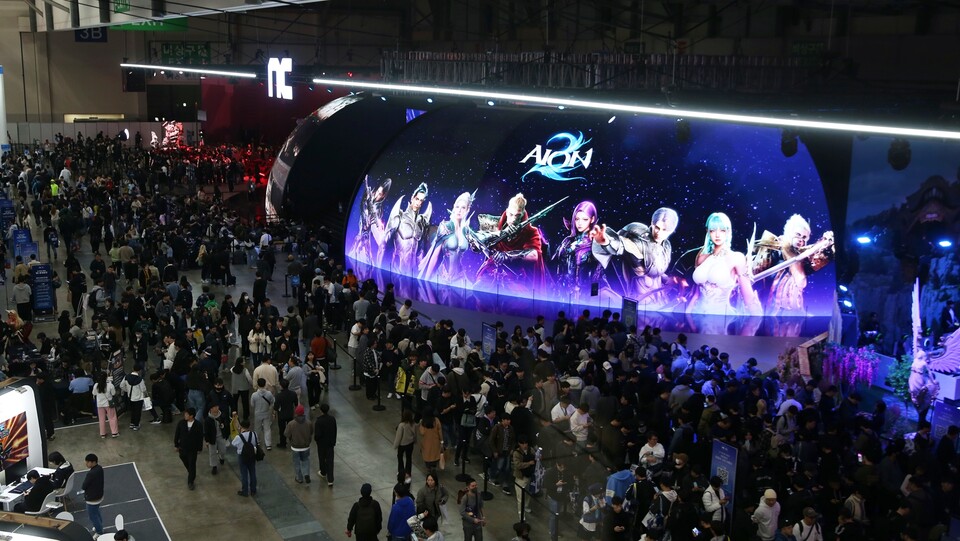 ©AP신문(AP뉴스)/이미지 제공 = 엔씨소프트 ▲지스타 2025 엔씨소프트 부스 전경