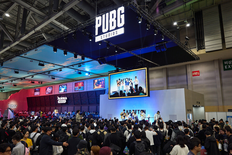 ©AP신문(AP뉴스)/이미지 제공 = 크래프톤 ▲‘펍지' 지스타 2025 현장 부스