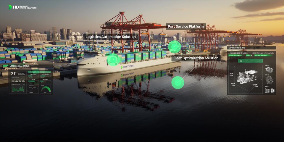 ©AP신문(AP뉴스)/이미지 제공 = HD현대 ▲HD현대의 AI 기반 운항 솔루션 ‘오션와이즈’