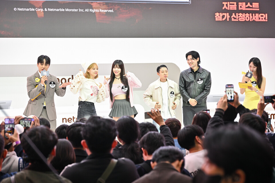 ©AP신문(AP뉴스)/이미지 제공 = 넷마블 ▲넷마블은 '지스타 2025' 넷마블관에서 콘솔·PC 출품작 '이블베인'(넷마블몬스터 개발)의 인플루언서 무대 이벤트를 진행했다.