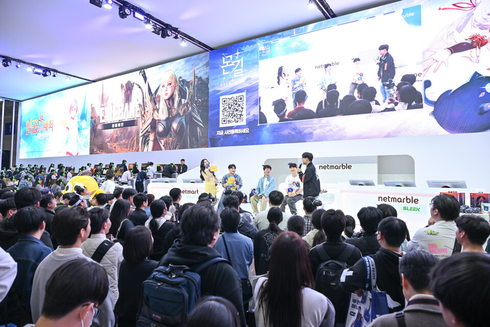 ©AP신문(AP뉴스)/이미지 제공 = 넷마블 ▲넷마블은 개발 중인 액션 RPG 신작 '몬길: STAR DIVE'의 개발자 DIVE 토크쇼를 ‘지스타 2025’에서 진행했다.