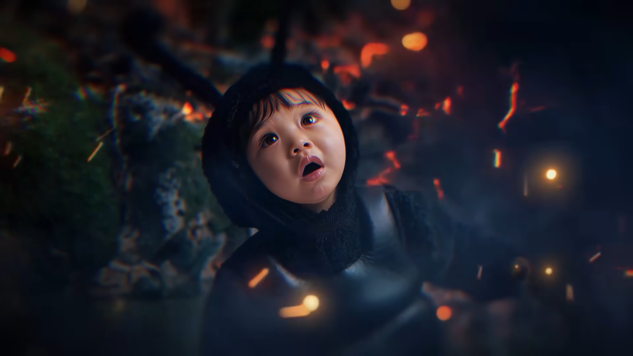 [AP신문 광고평론 No.1429]  ​​​​​​​산불을 보며 놀라는 아이의 모습. 사진 유한킴벌리 유튜브 캡처ⓒAP신문(AP뉴스)