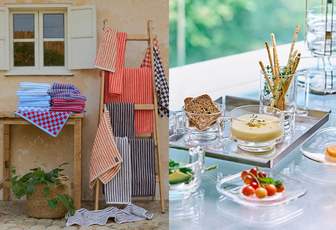 ©AP신문(AP뉴스)/이미지 제공 = CJ온스타일 ▲앳센셜 체크스트라이프 선염타월(왼쪽), 아르노글래스 4인 세트